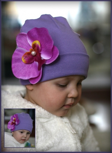 Аметистовая шапочка с фиолетовой орхидеей