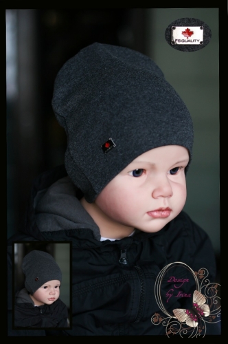 Удлиненная хлопковая шапка для мальчика «FS Quality» графит