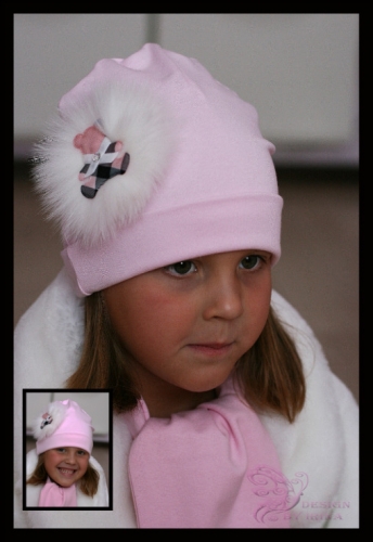 Бледно-розовая шапочка Мишка-малыш