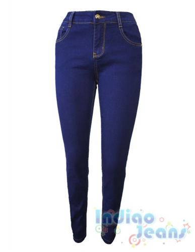Темно-синие зауженные джинсы для девочек