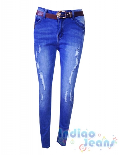 Ультрамодные джинсы-бойфренды для девочек, ремень в комплекте