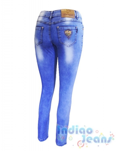 Модные рваные джинсы-стрейч для девочек