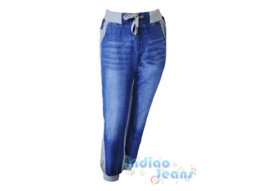 Комбинированные джинсы - джоггеры, для мальчиков, арт. Е13882