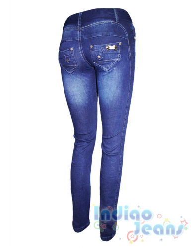 Практичные джинсы для девочек, ремень в комплекте
