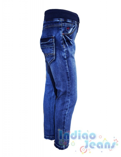 Модные потертые джинсы-стрейч на резинке, для мальчиков