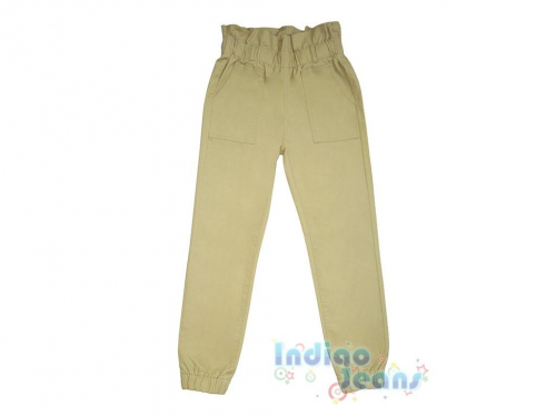 Стильные хлопковые брюки-джоггеры, для девочек для , арт. I34730