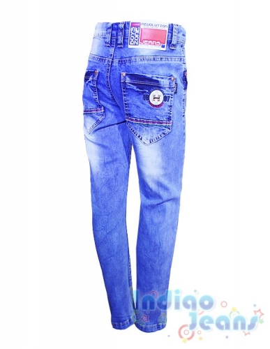 Голубые джинсы-стрейч для дмальчиков
