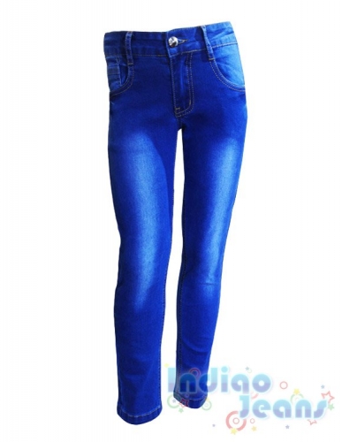 Синие классические джинсы для девочек