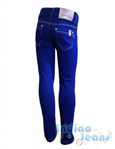 Темно-синие джинсы-стрейч для девочек