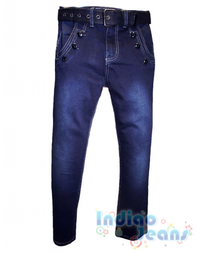  792 р.Стрейчевые джинсы с пуговицами для мальчиков