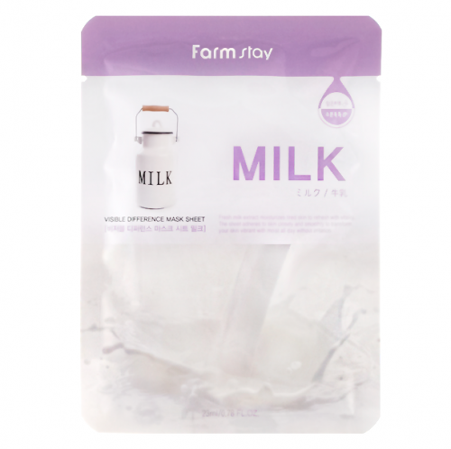 Маска тканевая с молочными протеинами  FARMSTAY Visible Difference Mask Sheet Milk