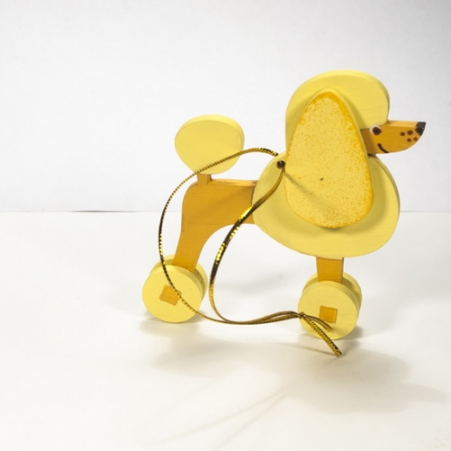 Елочная игрушка - Пудель желтый 270-1