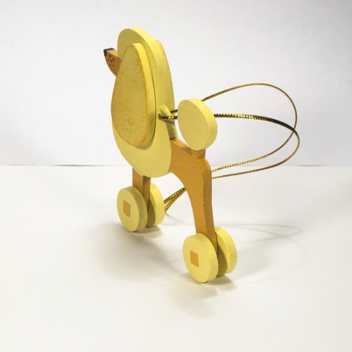 Елочная игрушка - Пудель желтый 270-1