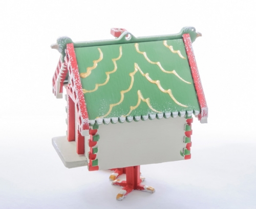 Елочная игрушка, сувенир - Избушка на курьих ножках 1013 Green