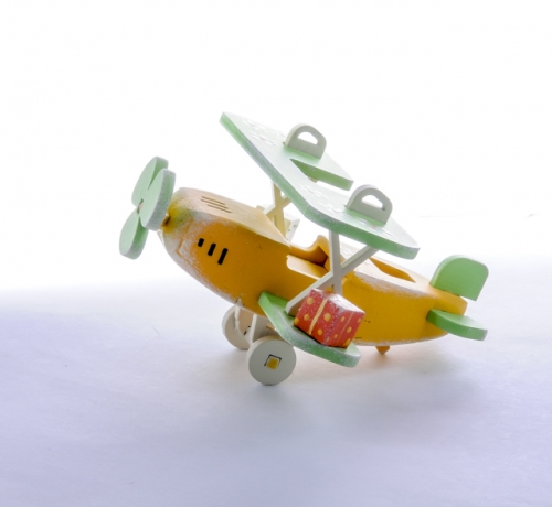 Елочная игрушка, сувенир - Самолет Биплан 370-1