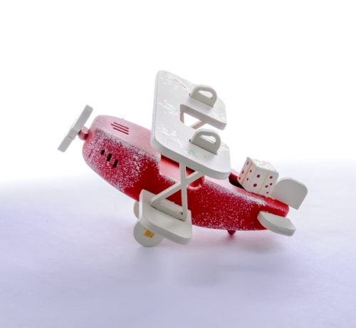 Елочная игрушка, сувенир - Самолет Биплан 3020 Classic