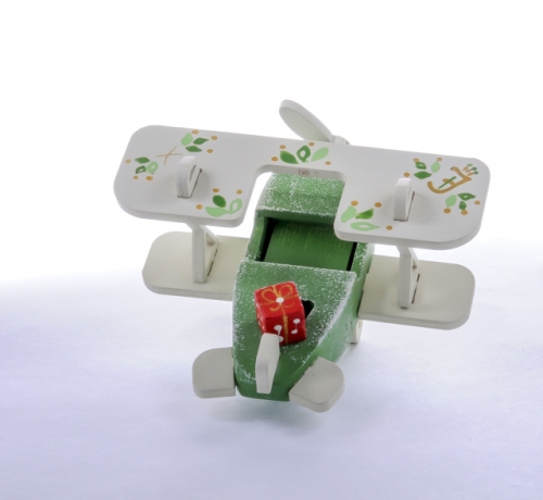 Елочная игрушка, сувенир - Самолет Биплан 6017 Classic