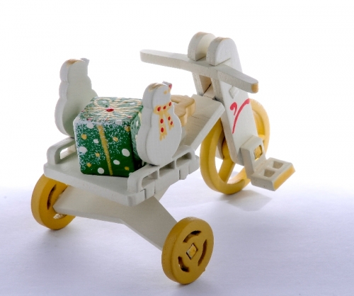 Елочная игрушка - Детский велосипед с багажником 1013 SnowMan