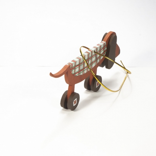 Елочная игрушка - Такса пряничная в попоне 360-5