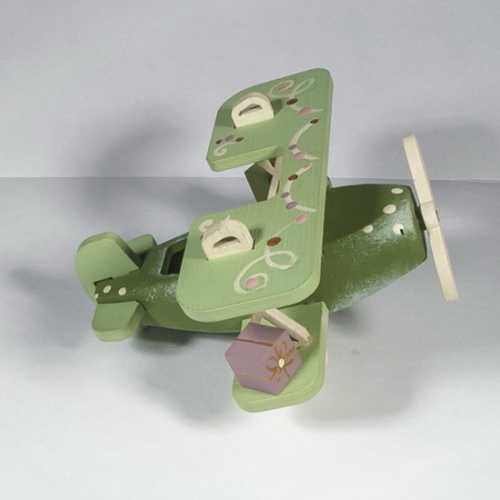 Елочная игрушка, сувенир - Самолет Биплан 6011 Classic