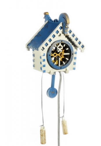 Елочная игрушка, сувенир - Часы с маятником 1013 Blue Roof
