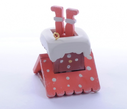 Елочная игрушка - Домик с ногами Санта Клауса 410-3