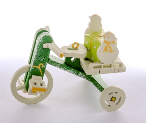 Елочная игрушка - Детский велосипед с багажником 6017 SnowMan