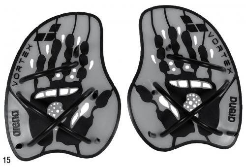 Лопатки для плавания VORTEX EVOLUTION HAND PADDLE silver/black (20-21)