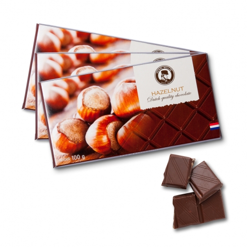 3 плитки голландского шоколада с лесными орехами - новинка*