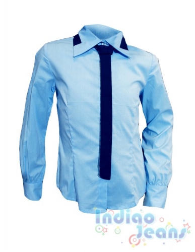  990 р.Белая блузка на пуговицах,с галстуком,  с длинными рукавами