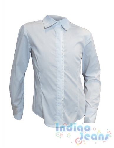 Белая блузка на пуговицах, с длинными рукавами