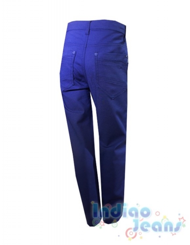 Синие немнущиеся брюки-стрейч для мальчиков