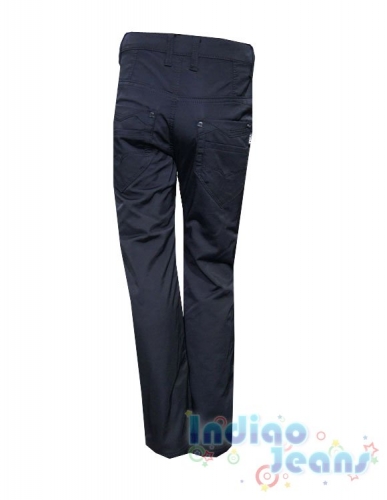 Практичные брюки для мальчиков из плащевой ткани,  подклад - флис, арт. AN50135.