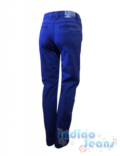 Синие утепленные брюки из немнущейся ткани, для мальчиков, арт. М12494.