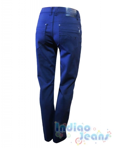 Синие утепленные брюки из немнущейся ткани, для мальчиков, арт. М12538.