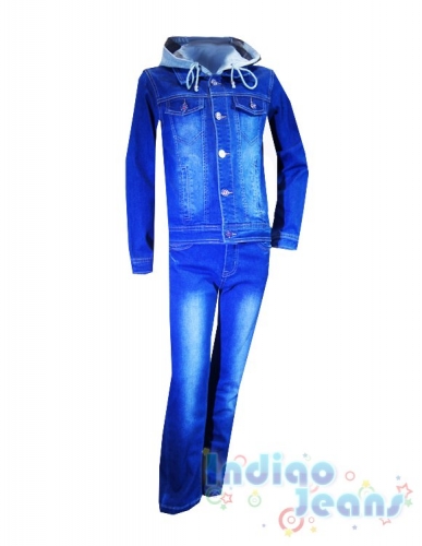  2607 р.Практичный джинсовый костюм с капюшоном, для мальчиков
