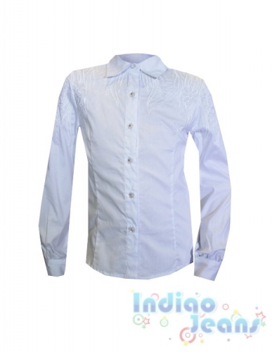  1156 р.Белая блузка с нежной вышивкой