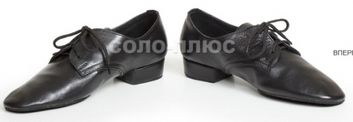 Мужские туфли Черная кожа с раздельной подошвой Стандарт Solo S206