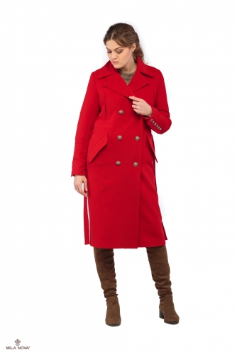 Пальто красный ПВ-18 Mila Nova
