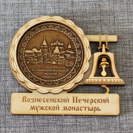 Магнит из бересты с колоколом Вознесенский Печерский монастырь