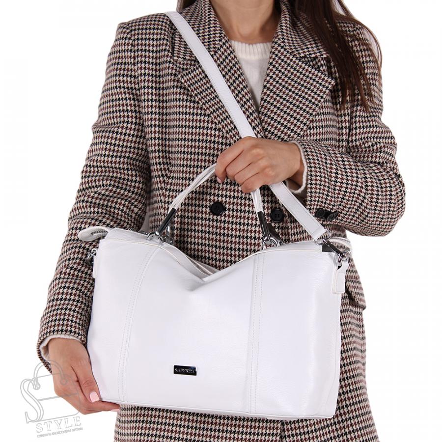 Сумка женская кожаная 98045 white Velina Fabbiano-Safenta/30