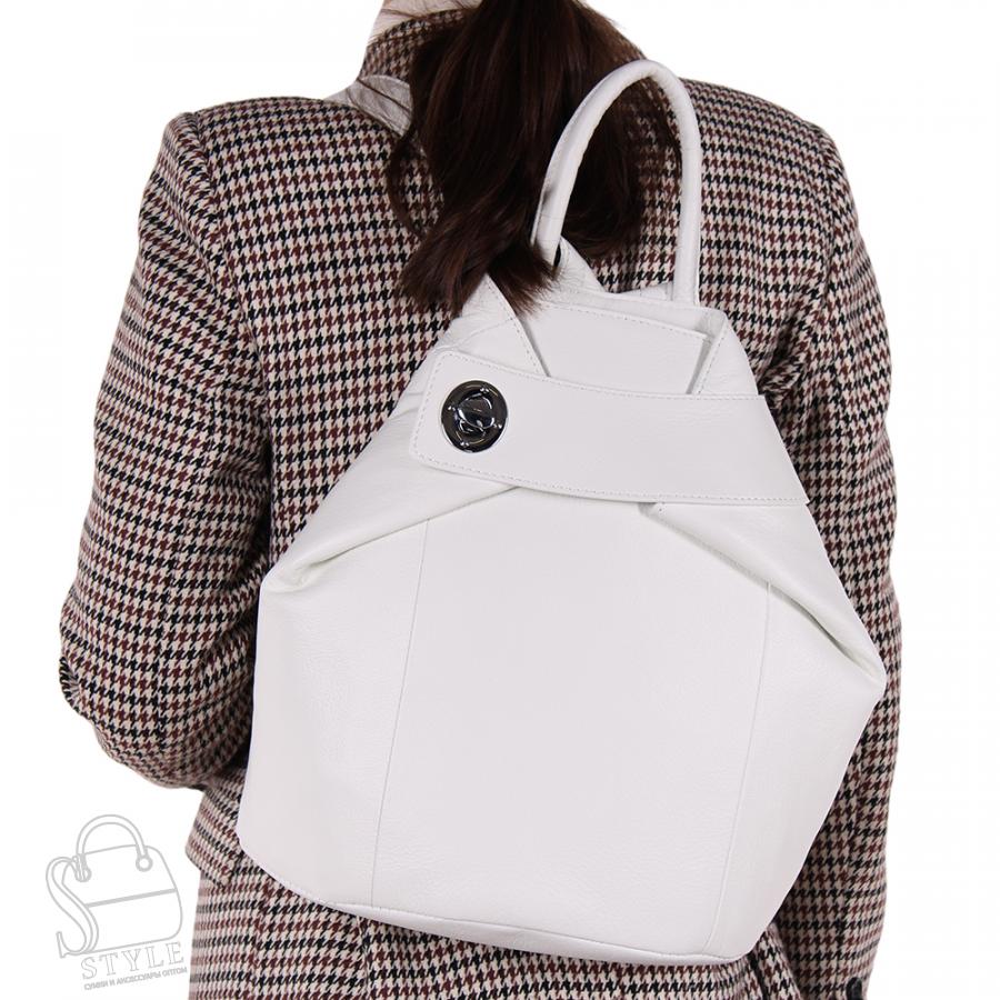 Рюкзак женский кожаный 18149 p.white Polina&Eiterou/50(дефект)