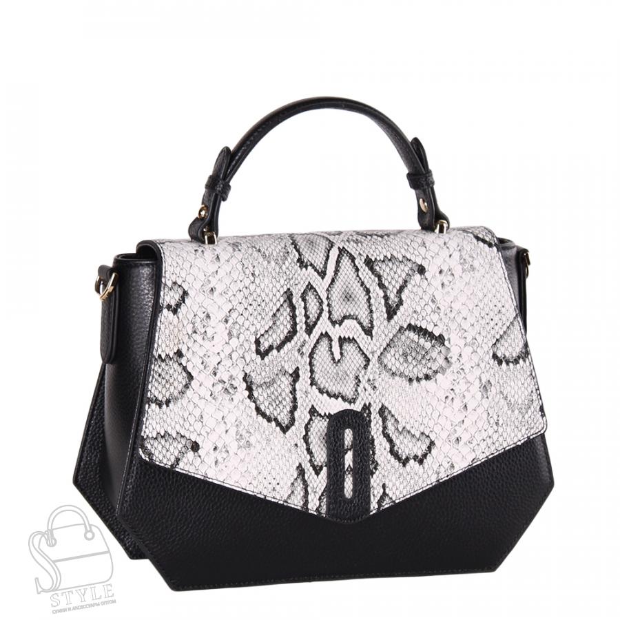 Сумка женская кожаная 56-96493G white-black Vitelli Grassi/30(дефект) в Новосибирске