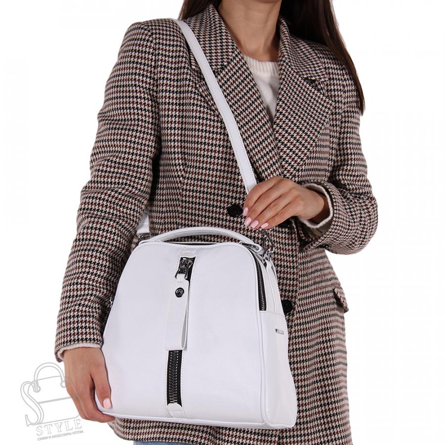 Рюкзак женский кожаный 99451 white Velina Fabbiano-Safenta/30