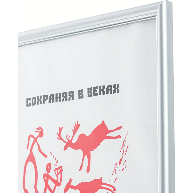 Рамка пластиковая 591 21x30 (A4) серебро 1008943