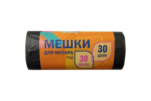 Мешки для мусора ПНД 30л 5мкм 30шт/рул 47х50см, 1054846