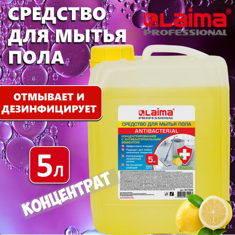 Средство для мытья пола и стен 5 кг LAIMA PROFESSIONAL концентрированное, 