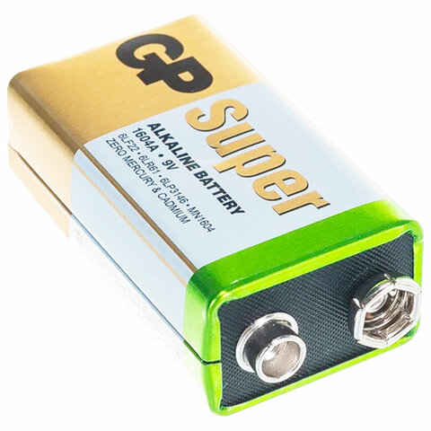 Батарейка GP (Джи-Пи) Alkaline 9V (6LR61, 1604A), в блистере, 9В, 1604A-BC1 450625
