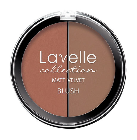 Lavelle Collection Matt Velvet Blush Компактные двухцветные румяна для лица, Тон 2 загар, 5 гр.