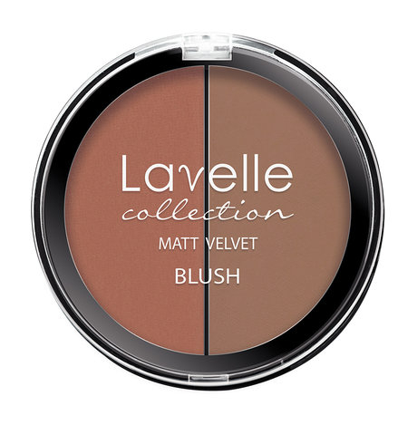 Lavelle Collection Matt Velvet Blush Компактные двухцветные румяна для лица, Тон 2 загар, 5 гр.